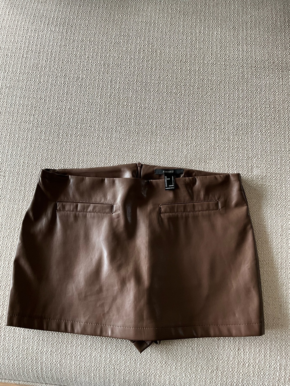 Forever 21 Brown Faux Leather Skort